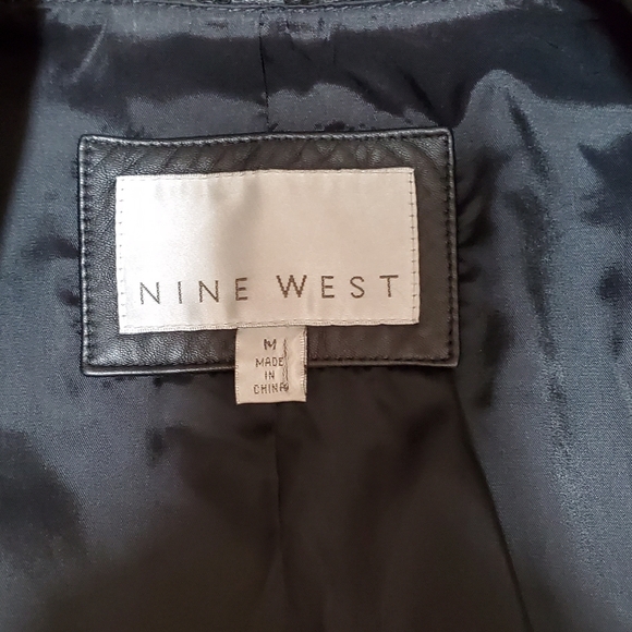 NINE WEST LEATHER THREE QUATER LENGTH LEATHEJACKET - Picture 3 of 7